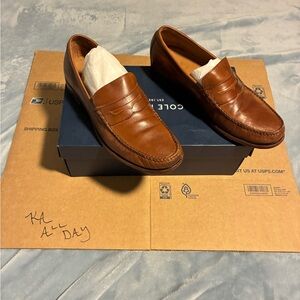 Cole Haan Pinch Mens 10 M Handsewn Penny Loafer Shoes Brown Slip On C27854 EUC